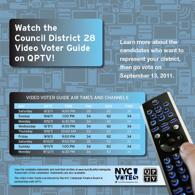 Watch the Council District 28 Video Voter Guide on QPTV!